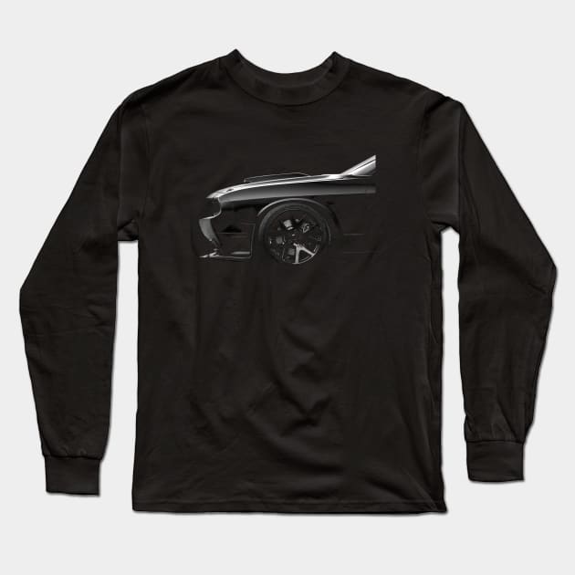 Dodge Challenger - black Long Sleeve T-Shirt by mal_photography